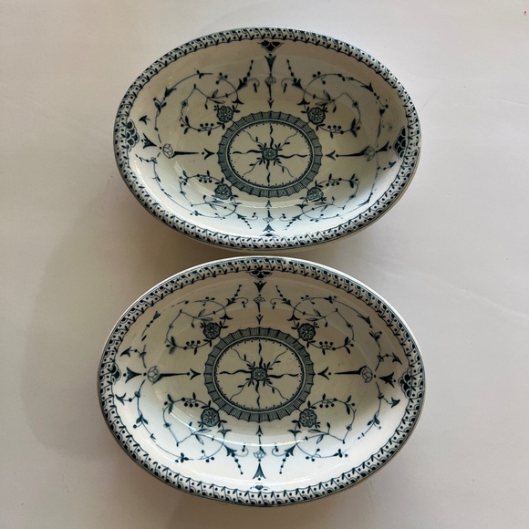 Vintage L Straus & Sons New York Vitrified England Imperial Porcelain Oval Bowls - Picture 1 of 5